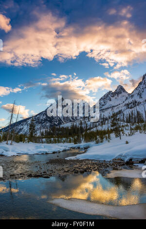 Clearing-Sturm über den Teton von Cottonwood Creek, Grand-Teton-Nationalpark, Wyoming USA Stockfoto