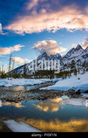 Clearing-Sturm über den Teton von Cottonwood Creek, Grand-Teton-Nationalpark, Wyoming USA Stockfoto