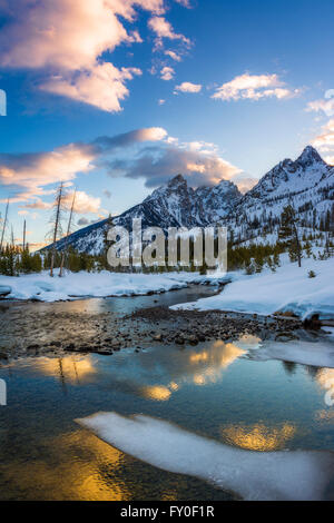 Clearing-Sturm über den Teton von Cottonwood Creek, Grand-Teton-Nationalpark, Wyoming USA Stockfoto