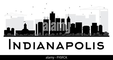 Indianapolis Stadtsilhouette Skyline schwarz und weiß. Vektor-Illustration. Einfache flache Konzept für Tourismus-Präsentation Stock Vektor