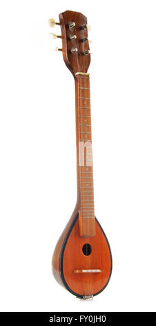 Griechische Musikinstrument Bouzouki isoliert auf weißem Hintergrund Stockfoto