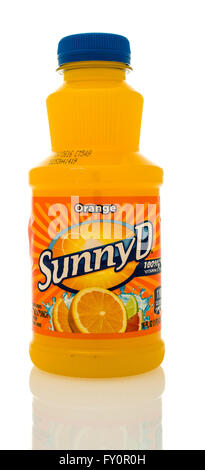 Winneconne, Wisconsin - 14. Januar 2016: Flasche SunnyD oder Sunny Delight in Orangengeschmack. Stockfoto