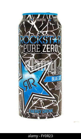 Winneconne, Wisconsin - 5. Juni 2015: kann der Rockstar pure Zero-Energy-Drink Stockfoto