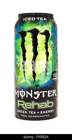 Winneconne, Wisconsin - 5. Juni 2015: kann der Monster Reha iced Tee trinken Stockfoto