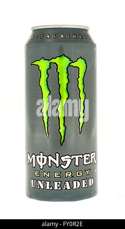 Winneconne, Wisconsin - 5. Juni 2015: kann der Monster Energy Drink bleifrei Stockfoto