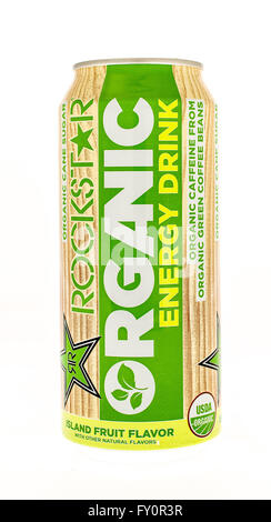 Winneconne, Wisconsin - 5. Juni 2015: kann der Rockstar Bio Energy-Drink Stockfoto