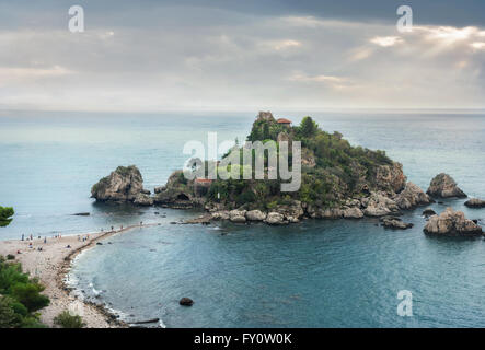 Insel Isola Bella. Taormina, Sizilien Stockfoto