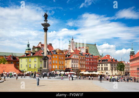 Warschauer Altstadt - Schlossplatz, Warschau, Polen Stockfoto