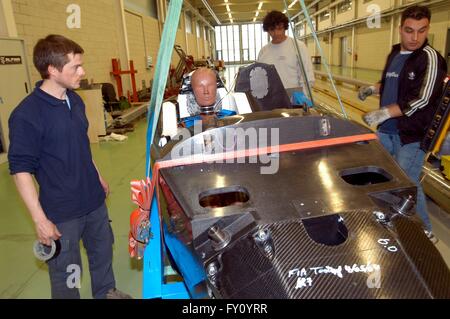 Universität von Mailand - Bovisa (Italien), Fachbereich Maschinenbau, Crash-Test-Labor Stockfoto