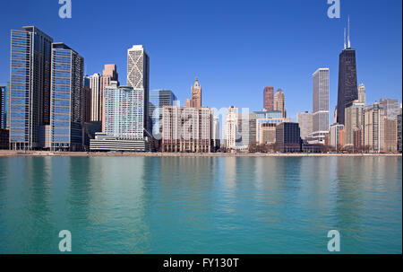 Stadtbild von Chicago aus dem See entnommen Stockfoto