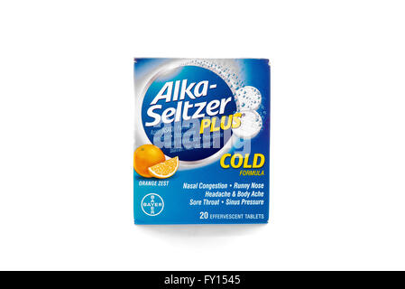 Winneconne, Wisconsin - 9. Februar 2015: Paket von Alka-Seltzer Plus kalte Formel. Stockfoto