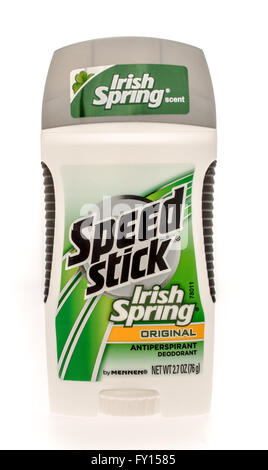 Winneconne, Wisconsin-4 Oktober 2015: Stick Speed Stick Deodorant in irischen Frühlingsduft. Stockfoto