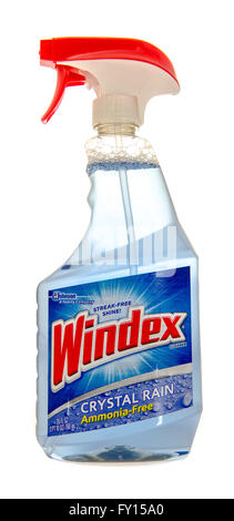 Winneconne, Wisconsin -31 Okt 2015: Sprühflasche mit Windex Glasreiniger Stockfoto