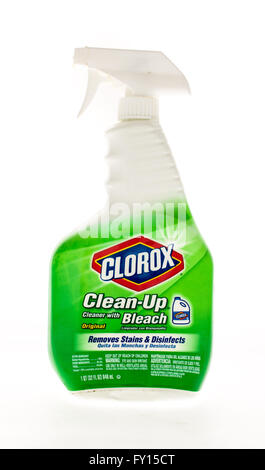 Winneconne, Wisconsin - 20. April 2015: Sprühflasche von Clorox clean-up Reiniger Stockfoto