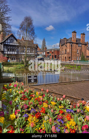 Lymm Dorf und niedriger Damm, Lymm, Warrington, Cheshire. Stockfoto