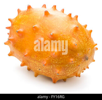 Kiwano Frucht auf dem weißen Hintergrund. Stockfoto