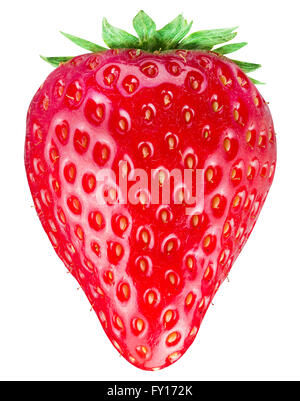 Erdbeeren auf weißem Hintergrund. Datei enthält Beschneidungspfade. Stockfoto
