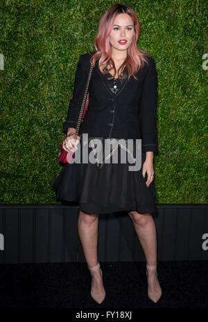 New York, USA. 18. April 2016. Modell Atlanta de Cadenet Taylor besucht die 11. Chanel Tribeca Film Festival Künstler Jahresessen im Balthazar Credit: Ovidiu Hrubaru/Alamy Live News Stockfoto