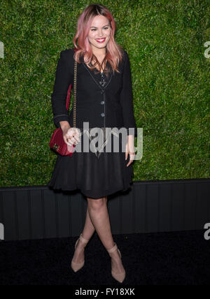 New York, USA. 18. April 2016. Modell Atlanta de Cadenet Taylor besucht die 11. Chanel Tribeca Film Festival Künstler Jahresessen im Balthazar Credit: Ovidiu Hrubaru/Alamy Live News Stockfoto