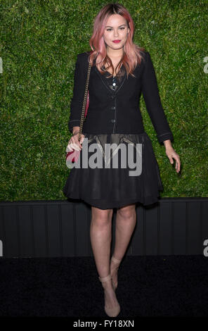 New York, USA. 18. April 2016. Modell Atlanta de Cadenet Taylor besucht die 11. Chanel Tribeca Film Festival Künstler Jahresessen im Balthazar Credit: Ovidiu Hrubaru/Alamy Live News Stockfoto