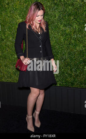 New York, USA. 18. April 2016. Modell Atlanta de Cadenet Taylor besucht die 11. Chanel Tribeca Film Festival Künstler Jahresessen im Balthazar Credit: Ovidiu Hrubaru/Alamy Live News Stockfoto