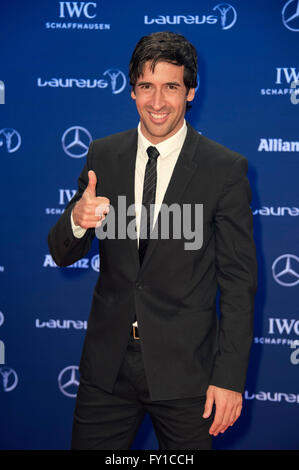 Berlin, Deutschland. 18. April 2016. Raul, die Teilnahme an der 17. Laureus World Sports Awards 2016 bei der Messe Berlin am 18. April 2016 in Berlin, Deutschland. © Dpa/Alamy Live-Nachrichten Stockfoto