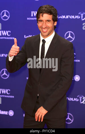 Berlin, Deutschland. 18. April 2016. Raul, die Teilnahme an der 17. Laureus World Sports Awards 2016 bei der Messe Berlin am 18. April 2016 in Berlin, Deutschland. © Dpa/Alamy Live-Nachrichten Stockfoto