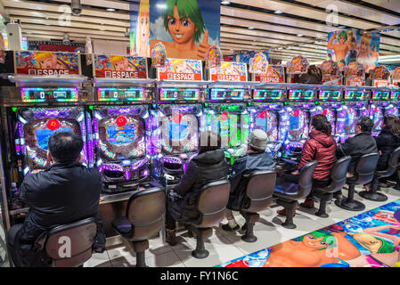 Pachinko Arcade Games Hall in Tokyo City, Japan Stockfoto