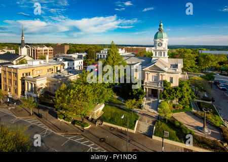 Am frühen Morgen Blick auf Rathaus und Stadt von Athen, Georgia, USA Stockfoto