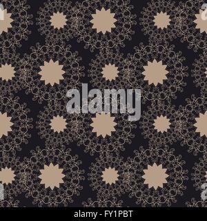 Braun nahtlose Kachel mit abstrakten Blumen Stock Vektor
