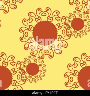 Indische Musterdesign Blume-Textur. Abstraktes Vektor Stammes-ethnischen Yoga Yantra Hintergrund nahtlose Muster Stock Vektor
