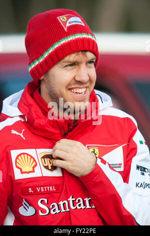 Sebastian Vettel, GER, Scuderia Ferrari, während der Formel-1-Tests auf der Rennstrecke Circuit de Catalunya, Barcelona Stockfoto