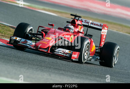 FIN, Kimi Räikkönen, Formel1, Scuderia Ferrari SF15-T test läuft, Circuit de Catalunya, Barcelona, Spanien Stockfoto