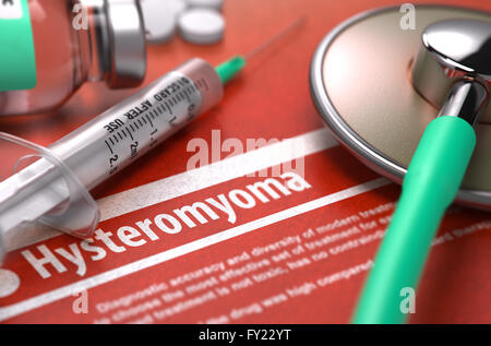 Hysteromyoma - gedruckte Diagnose. Medizinisches Konzept. Stockfoto