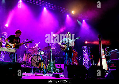 BILBAO, Spanien - 31 Okt.: The Barr Brothers (Band) live-Performance beim Bime-Festival am 31. Oktober 2014 in Bilbao, Spanien. Stockfoto