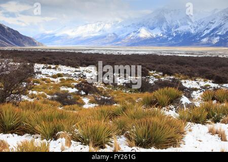 Die spektakuläre Landschaft der Kea Point Strecke, führt zu den Mueller Gletscher in Mt Cook National Park auf der Südinsel Stockfoto