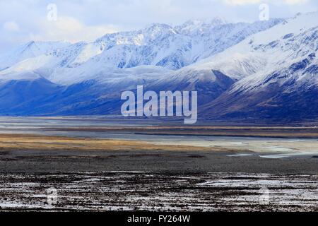 Die spektakuläre Landschaft der Kea Point Strecke, führt zu den Mueller Gletscher in Mt Cook National Park auf der Südinsel Stockfoto