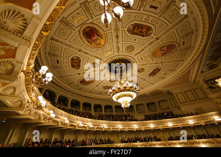 Balkone der Semperoper Halle, Dresden Stockfoto