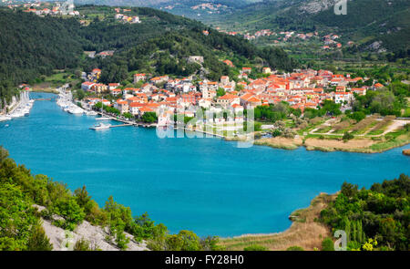 Skradin Altstadt am Fluss Krka, Nationalpark Krka in Kroatien Stockfoto