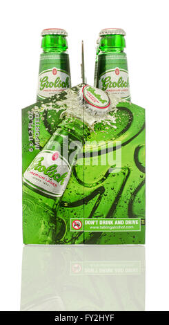 Winneconne, Wisconsin - 10. Januar 2016: ein six-Pack von Grolsch Premium-Bier. Stockfoto