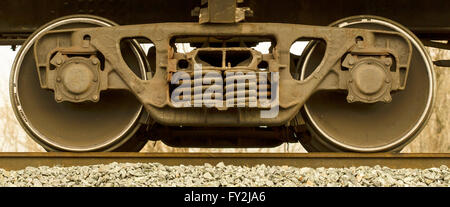 Fracht-Triebwagen Räder Stockfoto