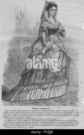 Mode: Drucken Sie elegante Paris Damen, antiken 1869 Stockfoto