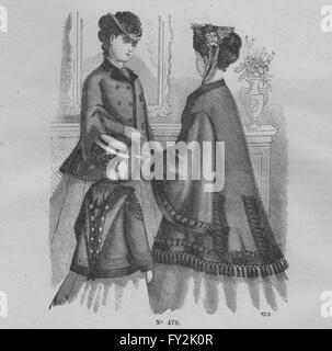 Mode: Drucken Sie elegante Paris Damen, antiken 1869 Stockfoto