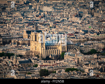 Notre Dame de Paris, Luftaufnahme, Paris, Frankreich. Stockfoto