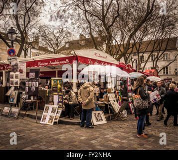 Place du Tertre, Montmartre, Paris, Frankreich. Stockfoto