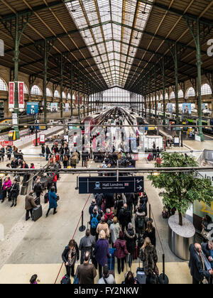 Gare du Nord Bahnhof Station Interieur, Paris, Frankreich Stockfoto