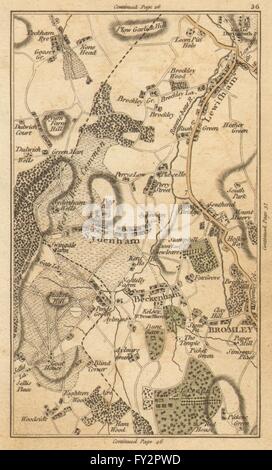 LEWISHAM: Sydenham, Beckenham, Bromley, Geld, nstige, Bellingham, Peckham, 1786 Karte Stockfoto