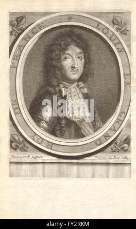 LOUIS XIV-THE SUN KING: "Louis le Grand Roy de France". ROI-Soleil. MALLET, 1683 Stockfoto