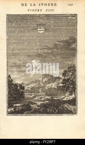 JUPITER: "Verbindung". Blick auf den Planeten am Nachthimmel. MALLET, print 1683 Stockfoto