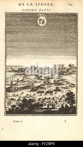 MARS: Blick auf den Planeten am Nachthimmel. MALLET, antiken print 1683 Stockfoto
